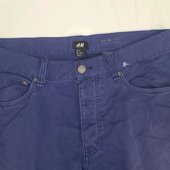 HM Men New Blue Slim Fit Jeans Size 31 - Picture 4 of 5